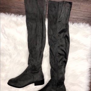 Grey Thigh high boots
